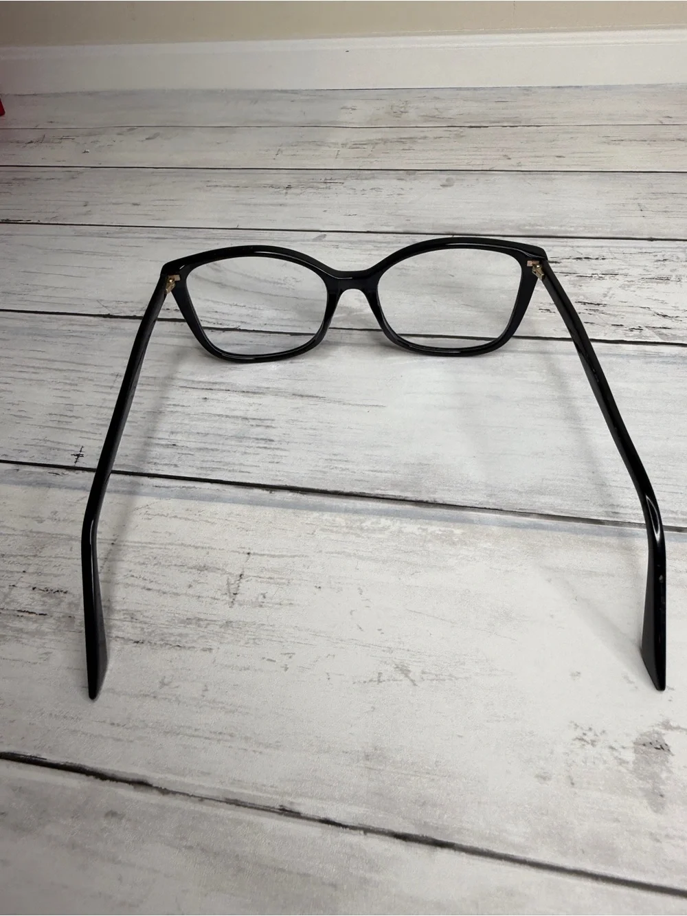 Gucci Black Cat-Eye Women’s Prescription Glasses with Gold GG Emblems